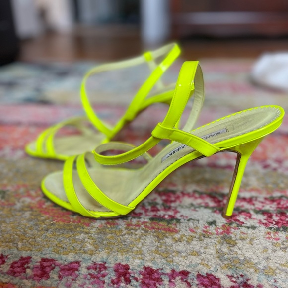 Neon Green Manolo Blahnik Heels - Picture 4 of 8